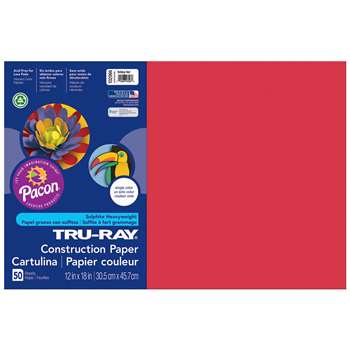Tru-Ray Construction Paper 12 X 18 Holiday Red By Pacon