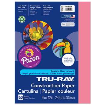 Tru-Ray Construction Paper 9 X 12 Hot/Shocking Pink By Pacon