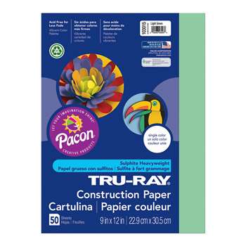Tru-Ray Construction Paper 9 X 12 Light Green By Pacon