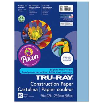 Tru-Ray Construction Paper 9 X 12 Sky Blue By Pacon