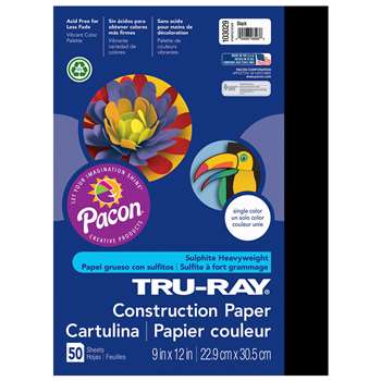 Tru-Ray Construction Paper 9 X 12 Black By Pacon