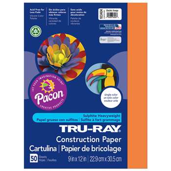 Tru Ray Electric Orange 9X12 Fade Resistant Constr, PAC103404