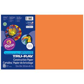 Tru Ray Electric Orange 12X18 Fade Resistant Const, PAC103405