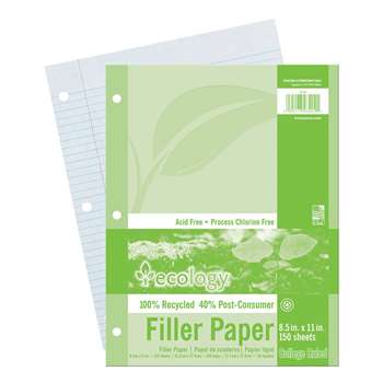 Ecology Recycled Filler Paper 150Sh 9/32In College Ruling By Pacon