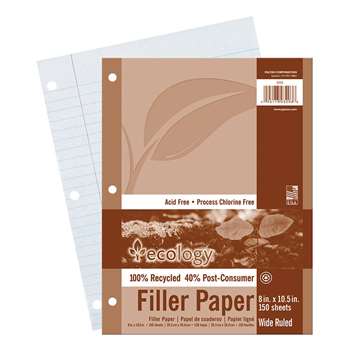 Ecology Recycled Filler Paper Pack Wide Ruled By Pacon