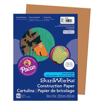 Construction Paper Brown 9X12 By Pacon