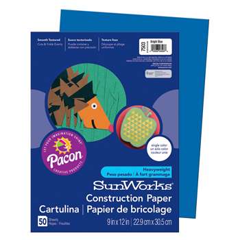 Sunworks 9X12 Bright Blue 50Shts Construction Paper By Pacon