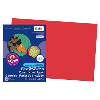 Construction Ppr Holiday Red 12X18 By Pacon