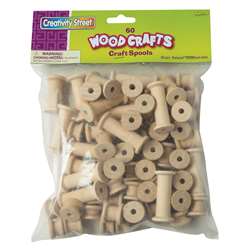 Wood Spools Natural Wood 60 Pieces, PACAC3570