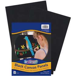 Art Street Canvas Panels Black 3Pk 9X12, PACAC6053