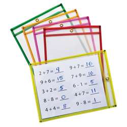 Dry Erase Pockets 5 Neon Colrs 25Pk, PACAC9891