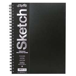 Poly Cover Sketch Book Heavyweight 12Inx9&quot; 75 She, PACCAR37088