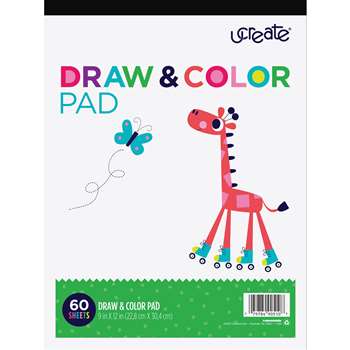 Draw & Color Pad White 9X12 60 Shts, PACCAR90510