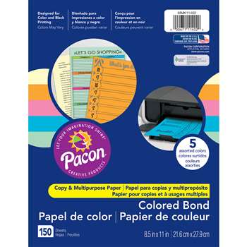 Office Paper 150 Sheets Asst Colors, PACMMK11402