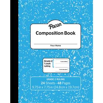 Marble Composition Book Gr 2 Blue 3/4&quot; Ruled with, PACMMK37138