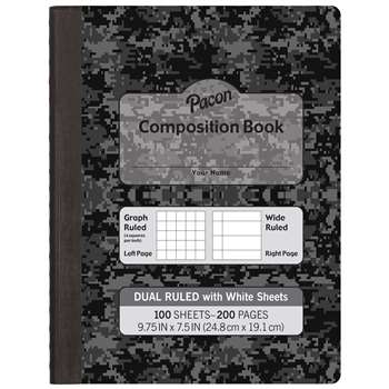 White Page Dual Ruled Composition Book, PACMMK37164