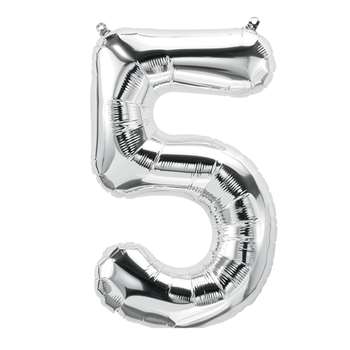 16&quot; Foil Balloon Silver Number 5, PBN59091