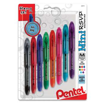 Pentel Rsvp Mini Ballpoint Pens 8Pk, PENBK91MNBP8M