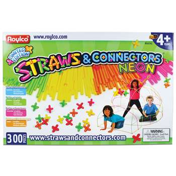 Straws & Connectors 300 Pieces Neon Colors, R-60705