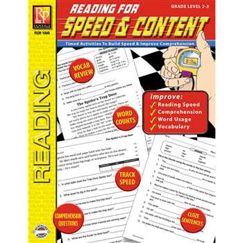 Reading For Speed & Content Gr 2-3 By Remedia Publications