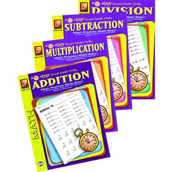 Easy Timed Math Drills 4 Book Set By Remedia Publications