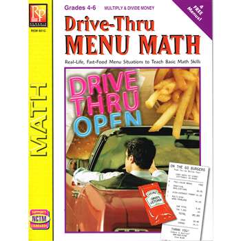 Drive Thru Menu Math Multiply & Divide Money By Remedia Publications