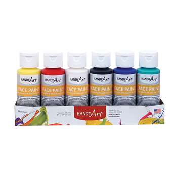Handy Art 2Oz 6/Set Washable Face Paint Kit Bottle, RPC882555
