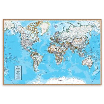 Contemporary World 24X36&quot; Wall Map Laminated, RWPWG14