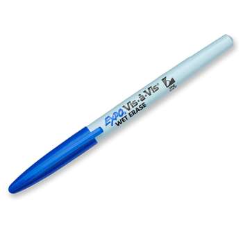 Marker Vis-A-Vis Fine Blue Wet Erase Permanent By Newell