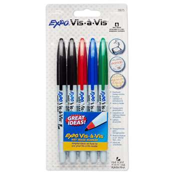 Vis-A-Vis Carded 5Pk Asst Fine Point By Newell