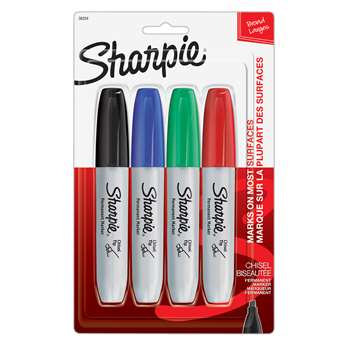 Sharpie Chisel 4 Card Asst By Newell