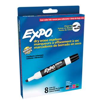 Marker Expo 2 Dry Erase 8 Color Blk Rd Blu Grn Yllw Brwn Prpl By Newell
