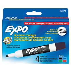 Marker Expo 2 Dry Erase 4 Clr Bull Black Red Blue Green By Newell