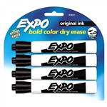 Expo Dry Erase Markers 4/Set Black Chisel Tip By Newell