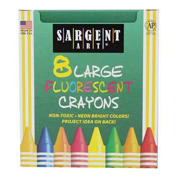 Sargent Crayons Fluorescent, Large, 8 Colors By Sargent Art