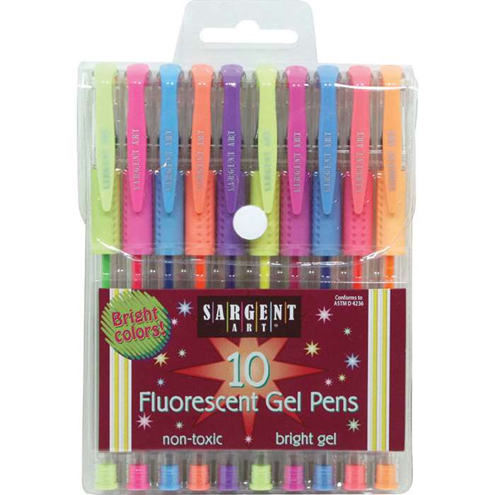 10Ct Florescent Gel Pen, SAR221502