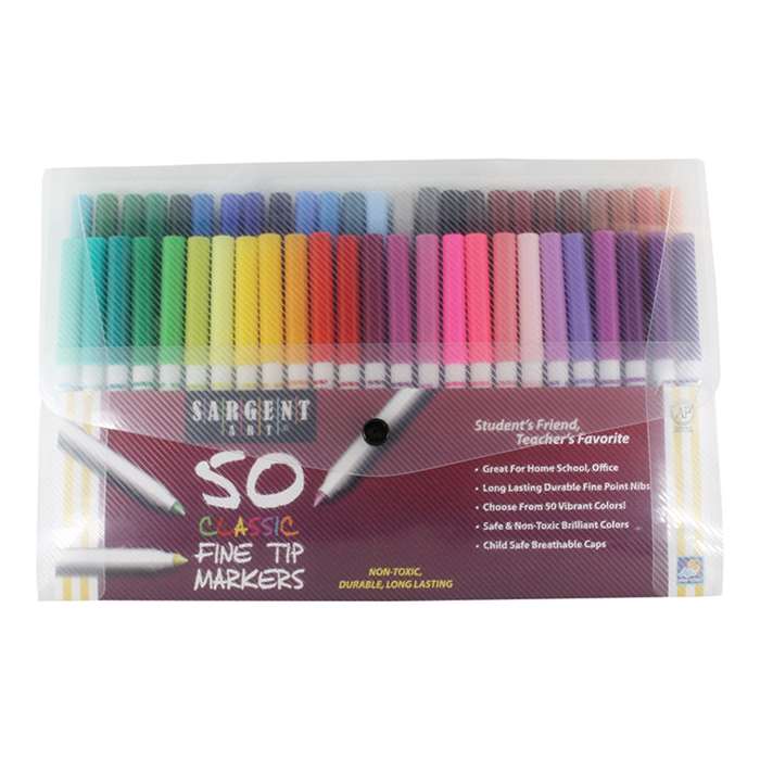 Classic Markers Fine Tip 50Ct Hard Plastic with Ha, SAR221591