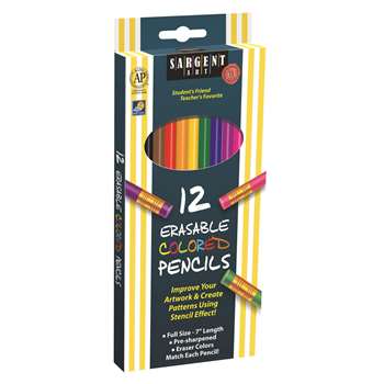 12Ct Sargent Erasable Clrd Pencil, SAR227203