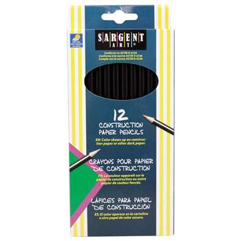 Sargent Colored Pencils For Construction Paper, 12 Color Set Paper 12 Color Set By Sargent Art
