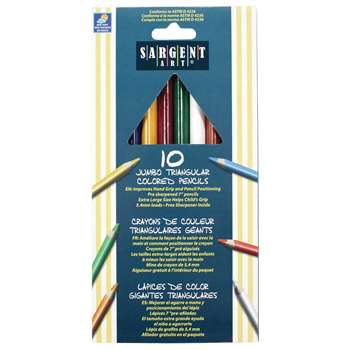 Easy Grip Triangle Colored 10-Set Pencils Pre-Sharpened By Sargent Art