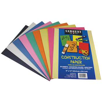 Construction Paper 50 Sheet Asst Color Pack By Sargent Art