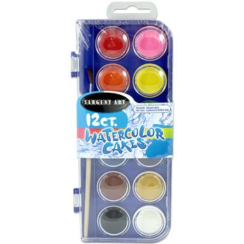 12 Clr Watercolor Set With Brush, SAR238412