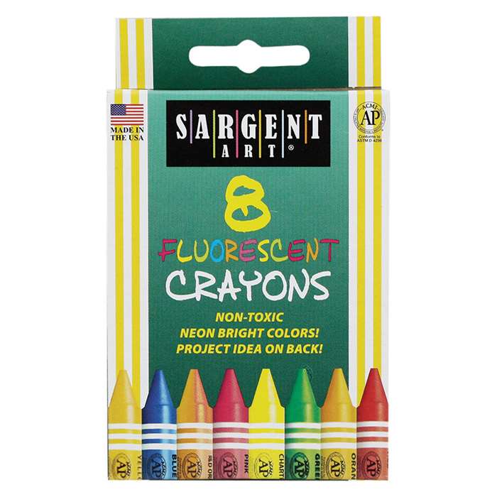Sargent Art Crayons Fluorescent 8 Count Tuck Box By Sargent Art