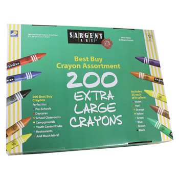 Sargent Art Best Buy Crayon Assortment Jumbo Size 200 Crayons By Sargent Art