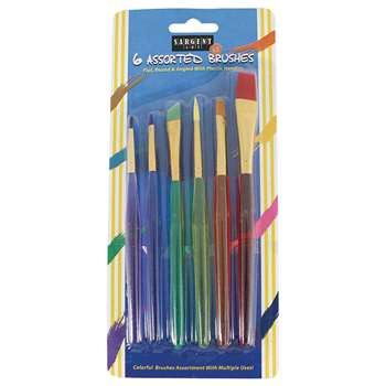 6Ct Childrens Asst Taklon Brushes, SAR563013