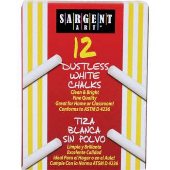 Sargent School Gr Dustless Chalk White, SAR662012