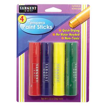 Tempera Stick 4 Pack Red Blu Grn Ylw, SAR932101