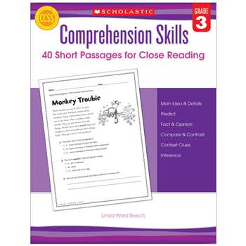 Comprehension Skills Gr 3 40 Short Passages For Close Reading By Scholastic Books Trade