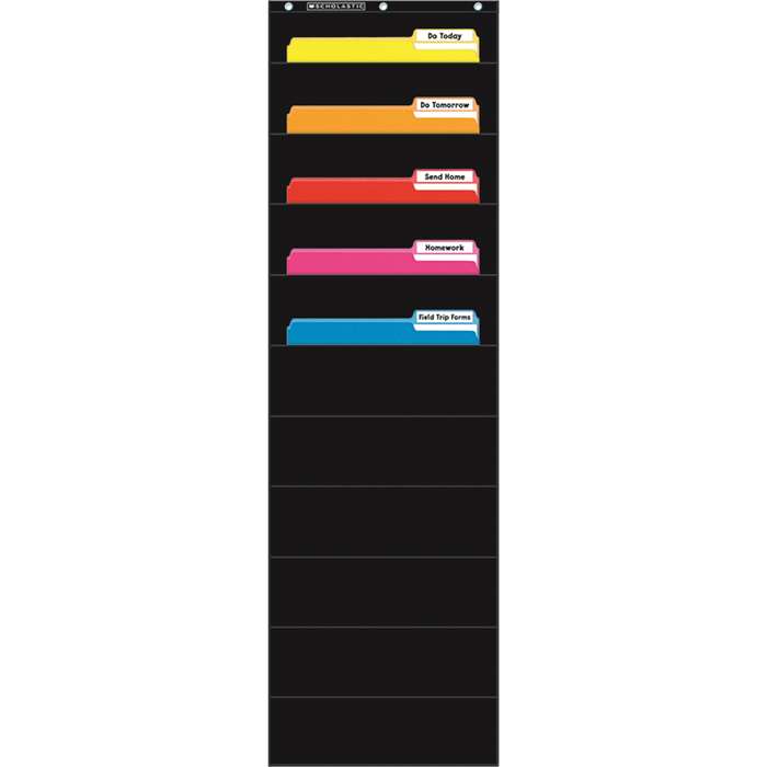 File Organizer Black Pocket Chart, SC-573276