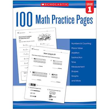 100 Math Practice Pages Gr 1, SC-579937